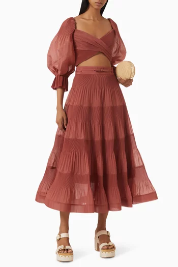Pleated Midi Skirt
