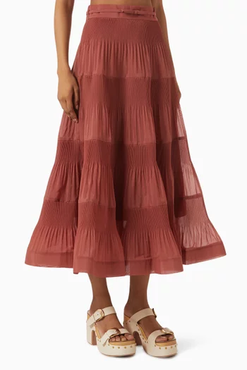 Pleated Midi Skirt