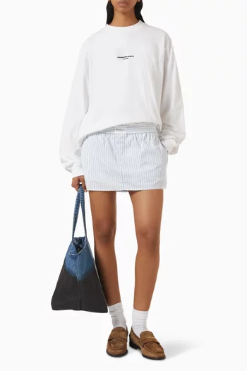 Stripe Mini Boxer Skort in Cotton