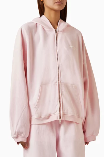 Oversized Zip Hoodie in Cotton