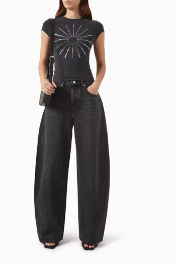 Crystal-embellished Jeans in Denim