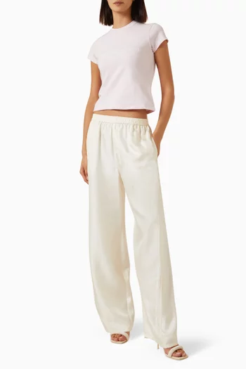 Mid-rise Track Pants in Silk
