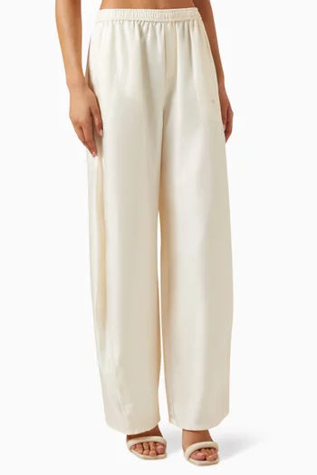 Mid-rise Track Pants in Silk