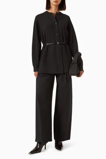 High-rise Tailored Pants in Cotton-blend