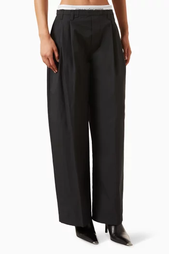 High-rise Tailored Pants in Cotton-blend