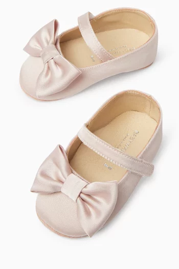 Bow Ballerina Flats in Satin