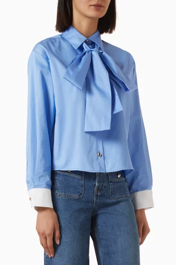 Cipunas Bow Collar Shirt in Cotton