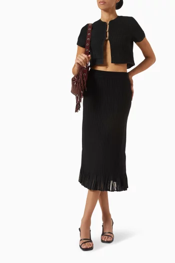Knit Peplum Skirt in Viscose Blend
