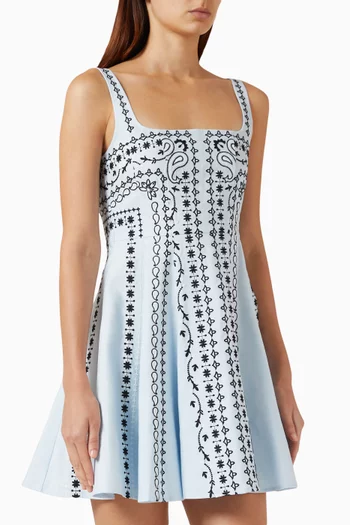 Embroidered Mini Dress in Cotton