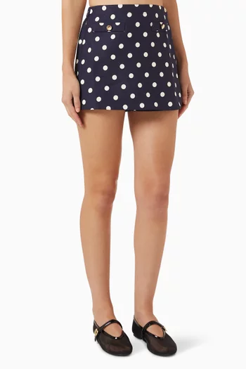 Polka-dot Skort in Linen-blend