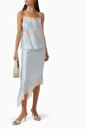 Plume Lace-trim Skirt