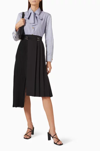 Cecilia Asymmetric Pleated Midi Skirt