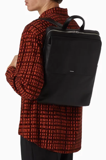 Vertical Backpack in Leather