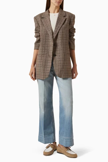 Valencia Check Blazer in Wool-blend