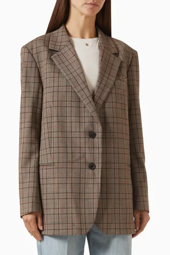 Valencia Check Blazer in Wool-blend