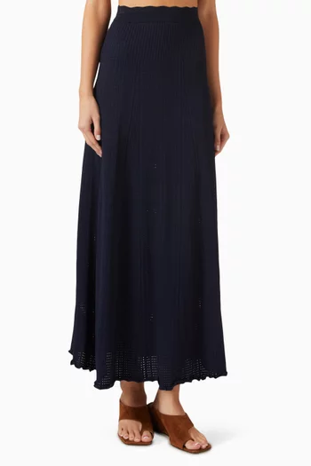 Hedda Maxi Skirt in Pointelle-knit