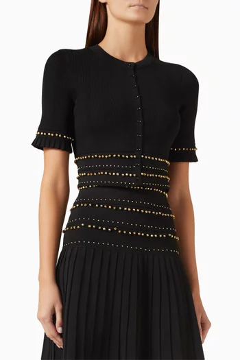 Oria Tassel Cropped Knit Cardigan