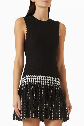 Solea Check Knit Mini Dress