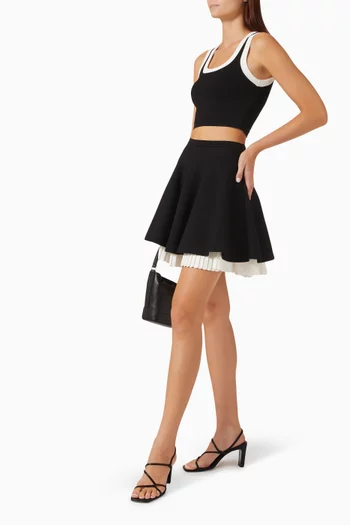 Maravilla Two-tone Knit Skater Skirt