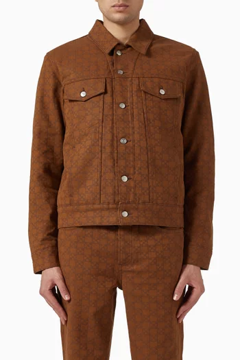 Trucker Padded Cross Square Jacket in Denim