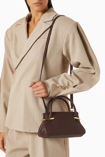 Mini Pinch Bag in Grained Leather
