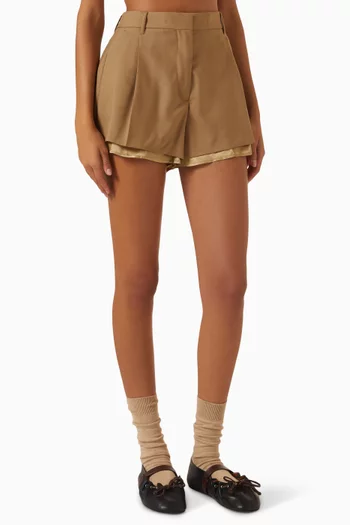 Layered Shorts in Wool