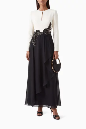 Risana Floral Gown in Crepe