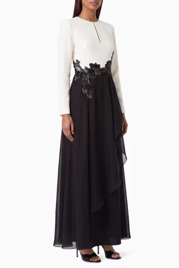 Risana Floral Gown in Crepe