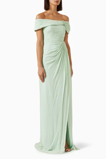 Babette Off-shoulder Gown in Chiffon