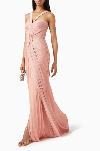 Avaris Draped Gown in Jersey