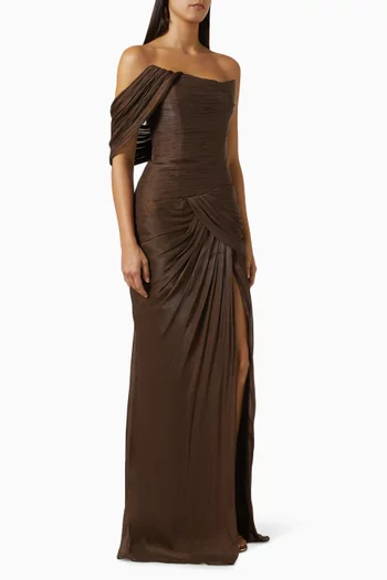 Aceline Asymmetrical Gown in Chiffon