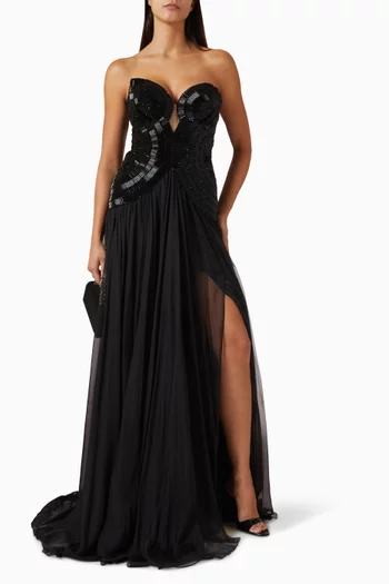 Julienne Embellished Gown in Chiffon