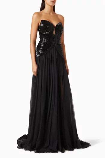 Julienne Embellished Gown in Chiffon