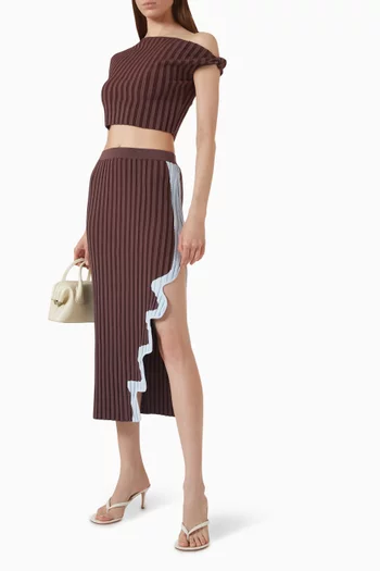 Jela Pleated Midi Skirt in Knit