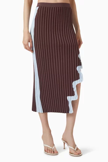 Jela Pleated Midi Skirt in Knit