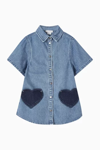Heart Patch Dress in Denim