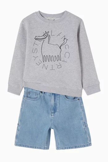 Graphic Print Cotton Sweatshirt
