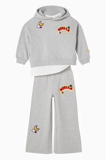 Appliqué Hooded Sweatshirt in Cotton