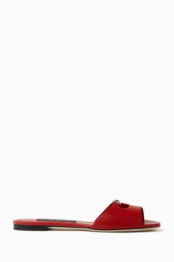 DG Logo Flat Slides in Leather