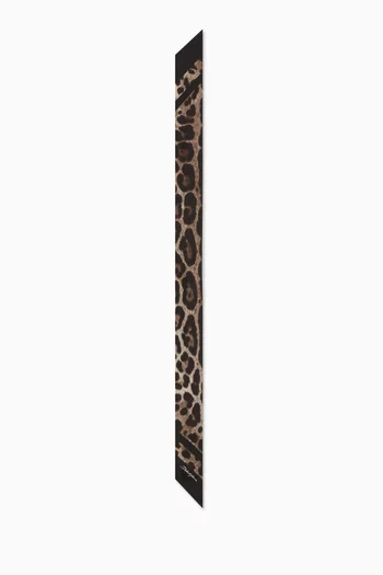 Leopard-print Bandeau in Silk Twill