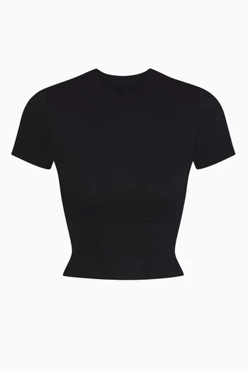 Matte Cropped Corset T-shirt