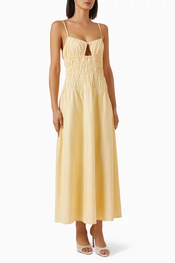 Grazia Shirred Dress in Cotton Blend