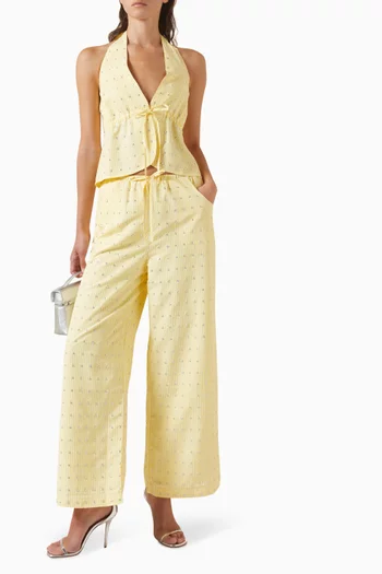 Studded Pinstriped Pants