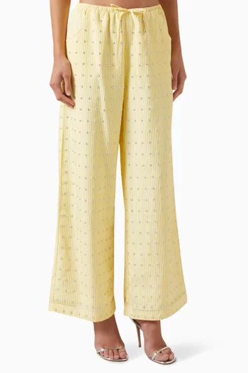 Studded Pinstriped Pants