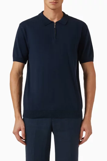 Netherfield Quarter-zip Polo T-shirt in Cotton-knit