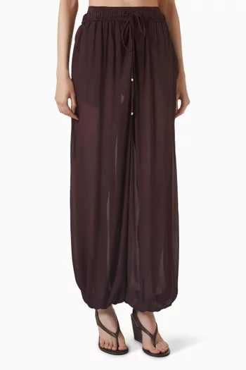 Sheer Balloon Pants in Viscose