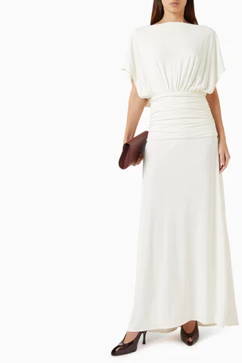 Tight-waist Gown in Viscose Jersey