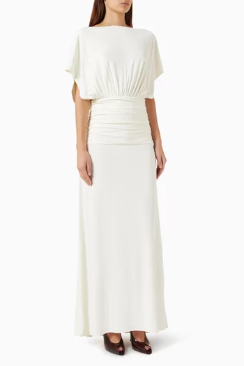 Tight-waist Gown in Viscose Jersey