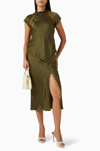 Silla Skirt in Silk-satin