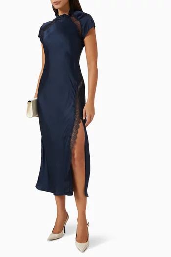 Richie Lace-trim Midi Dress